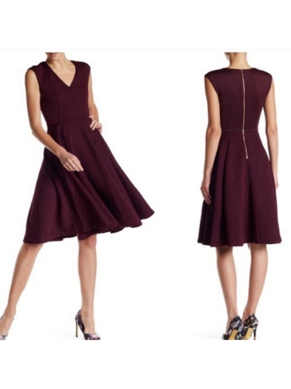 Ted Baker DHAMIRA Rhubarb Jacquard Sleeveless Dress‎ size M